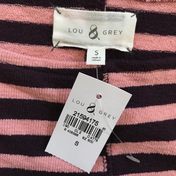 Lou & Grey Linecut Top Pink Maroon Boxy Sweater - Picture 4 of 4